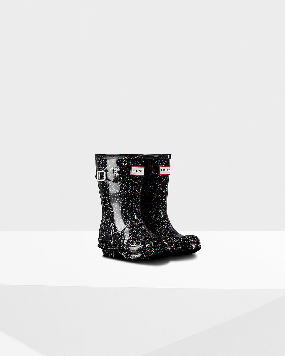 Botas De Agua Original Little Giant Glitter Hunter Niños - Negros - 312509UJP